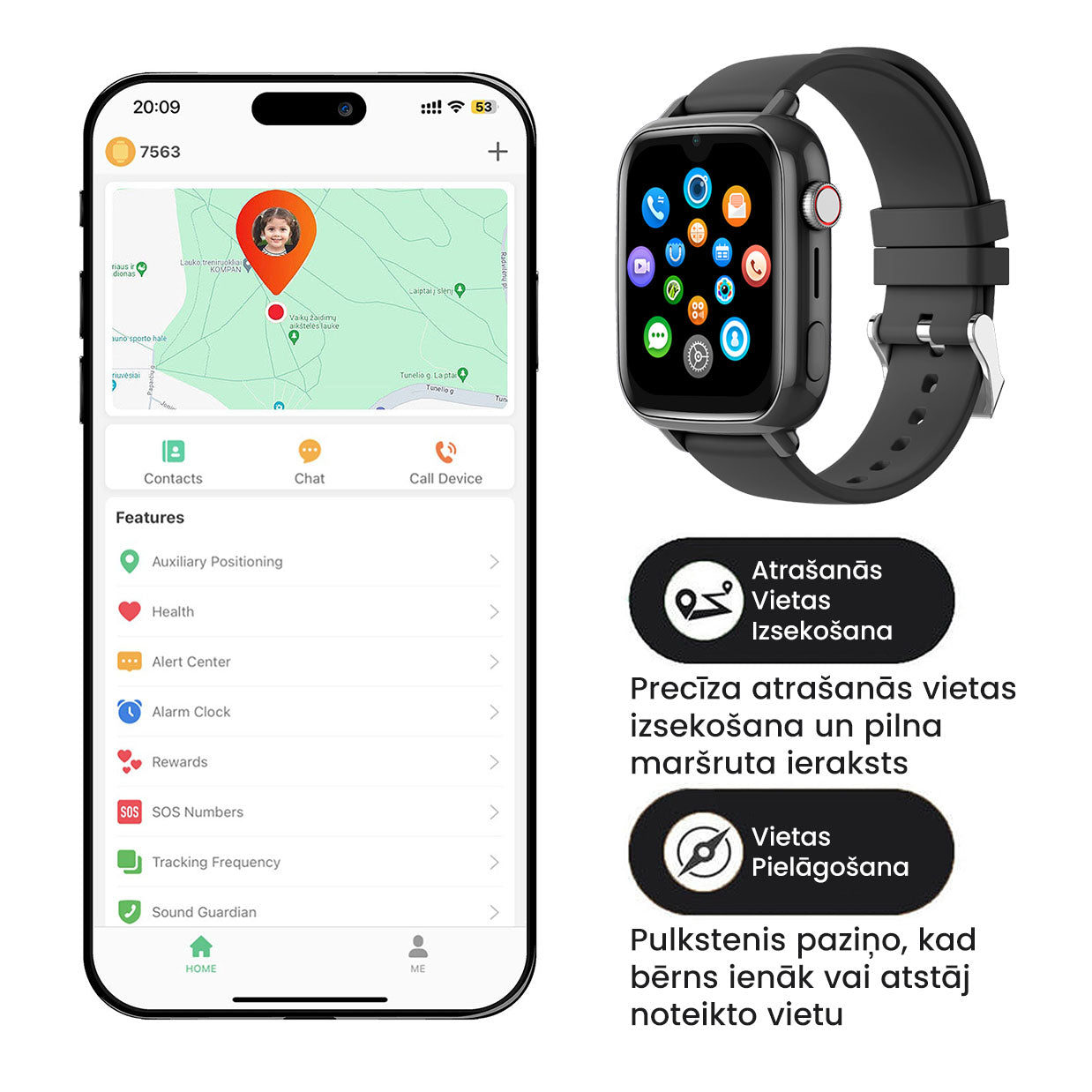 SEIFLI™ Pro Viedpulkstenis Bērniem Ar Atrašanās Vietas Izsekošanu, Kameru, Zvaniem, Lietotnēm Un Vēl Vairāk