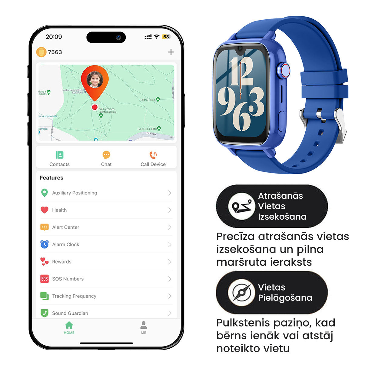 SEIFLI™ Pro Viedpulkstenis Bērniem Ar Atrašanās Vietas Izsekošanu, Kameru, Zvaniem, Lietotnēm Un Vēl Vairāk